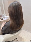 髪質改善グレージュ白髪ぼかしハイライト暗めカラーアラサー