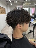 スパイラルパーマセンターパートダークアッシュ所沢韓国
