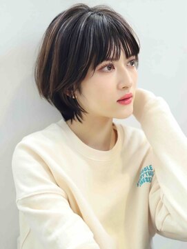 カメリア 小岩(camellia) 重めでも動きが出る！外ハネ切りっぱなしボブ　小顔になる前髪
