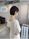 ショートボブ/チャコールグレー[表参道/ブリーチ/ハイライト]Mai