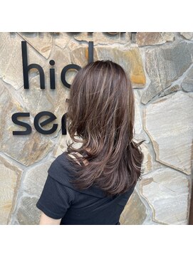 ナチュラルハイセンス 本店(natural high sense) 極細ハイライト 外ハネミディアム 似合わせカット/町屋