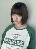 ボブ/丸みボブ/レイヤーボブ/顔まわりレイヤー/前髪/ベージュ