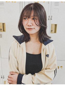 ユラギフロムユイマァル 水島店(YURAGI from YUIMARL) 10代20代ミディアムレイヤー顔周りカット髪質改善トリートメント