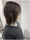 切りっぱなしボブヘイリーボブ白髪ぼかしハイライト30代40代