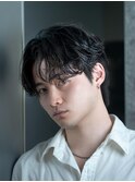 センターパート シャドウパーマ 刈り上げなし