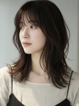 フレイムスヘアーアンドリラックス 西川口店 大人可愛いウルフミディ20代30代40代◎前髪あり小顔カット西川口