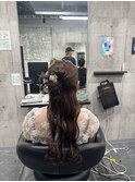 ハーフアップアレンジ タイトアレンジ 卒業式アレンジ