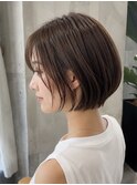 逗子葉山丸みショートボブ耳かけショートボブひし形ショートk48
