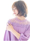 伸ばしかけにおすすめ！ 無造作カールの大人ボブ