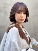 【韓国スタイル】チェリーピンク×タンバルモリボブ