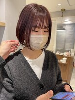 ラミエ バイ メルト 吉祥寺(lamie by melt)&nbsp;*滝田*丸みボブ ストレートピンクベージュ韓国小顔前髪顔まわり