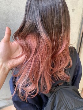 ウノプリール 茶屋町店(unopulir) 濱口　ピンクグラデーション