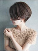 大人可愛い20代30代40代黒髪前下がりショートボブ丸みショート◎