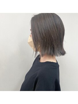 トップヘアー 玉島店(TOP HAIR) 《TOPHAIR 玉島店/ ぱん》切りっぱなしボブ×グレージュ