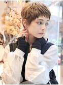 アッシュオリーブ/マッシュショート/フレンチカジュアル/元町
