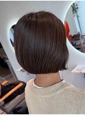 ショートグレージュ 白髪ぼかし
