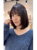 【ダークグレージュ&ミディアムレイヤー】《福岡暗髪カラー》