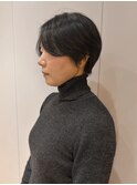 20代30代40代小顔ハンサムショートブルーブラックショートボブ 