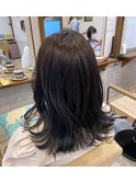 切りっぱなしミディアム×グレージュ 30代40代50代