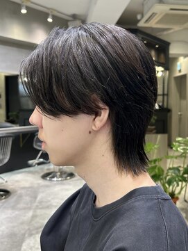 ロンドオム 池袋(Lond Homme) men's/メンズ/リバースセンターパート/黒染め/韓国/顔周り波巻き