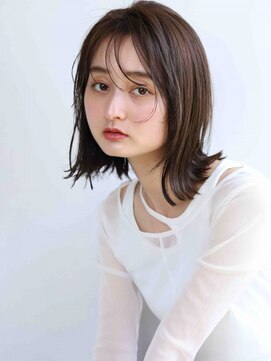 ムウ 難波(MOU) ナチュラルボブ暗めカラーグランマッシュデザイン20代30代40代50