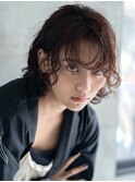 しっかりリッジウェーブでおしゃれモードなパーマウルフボブ