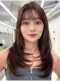 ★元町レイヤーカット韓国ダブルカラー顔周り前髪カットボブ