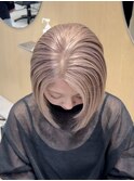 ミルクティーベージュハイトーンボブブリーチダブルカラー渋谷