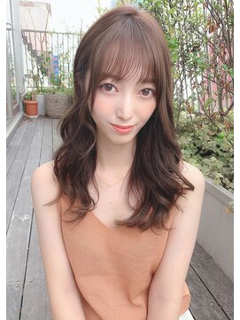 シルクレイ 吉祥寺店(Silk-lei) 大人かわいい愛されフェザーバングピンクベージュ30代吉祥寺