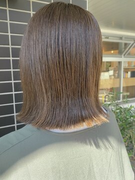 ヘアー ルーム ルル(HAIR ROOM LULU) 外ハネボブ　オリーブカラー