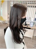 ■センターパート　ダークグレージュ　韓国風