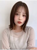 大人可愛い20代30代40代フェイスレイヤーボブ×ラテベージュ