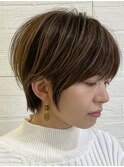 大人ショートボブショートカットココアアッシュくびれミディ