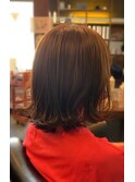 ☆サロンドメイド茅ヶ崎☆ ツヤカラー外ハネミディアム☆