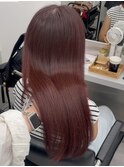 ブリーチなしで高発色レッドカラー♪