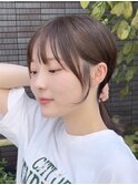 ★小顔前髪レイヤーカットナチュラル透明感ベージュ