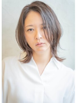 ヘアーラウンジ ハピル(Hair lounge Hapir) ミディアムウルフ×くすみピンク