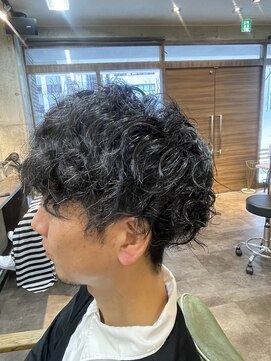 メンズ レオ 南森町店(men's LEO) 【スパイラルパーマ】マッシュ×ツーブロック×スパイラルパーマ