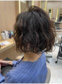 波巻きパーマ×ボブ