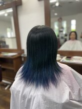 かみなりもん美容室 ブルーグラデーションカラー