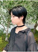 ショートヘア/ショート/ハンサムショート/ブラック/艶髪