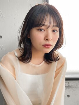 アグノス 青山(Agnos) くせ毛風カール似合わせカット薄めバング愛されモテ髪前髪