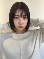 カバーヘア ブリス 上尾西口店(COVER HAIR bliss) オリーブグレージュ艶髪ぱっつん前下がりボブp1上尾20代30代40代