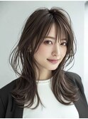  ミディアムレイヤー×白髪ぼかしカラー30代40代50代60代