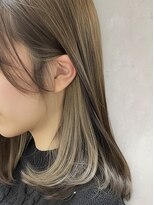 アドラーブル 長岡リバーサイド千秋店(adorable)&nbsp;大人美髪オリーブグレージュ夏カラー×インナーカラー髪質改善