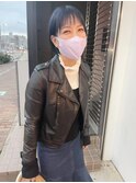 ネイビー×ブルーのマッシュショート