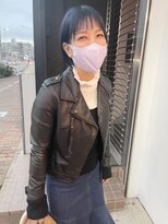 ミスターグッドモーニング(MR.GOOD MORNING)&nbsp;ネイビー×ブルーのマッシュショート