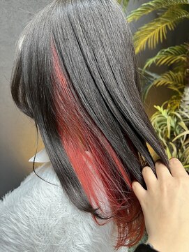 グロー(glow) 赤系で作る☆インナーカラー！