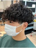 ツイストスパイラルパーマ波巻きスパイラル刈り上げマッシュ