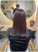 横浜★ピンクブラウン　髪質改善　縮毛矯正